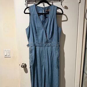 JCrew/ Point Sur Sleeveless Denim Jumpsuit in Light Blue